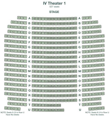 graphic of seating chart for Isla Vista theater 1