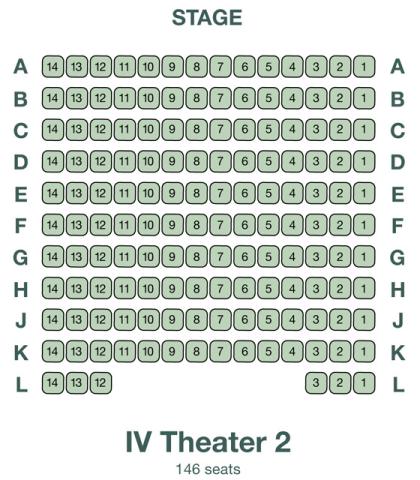 graphic of seating chart for Isla Vista theater 2
