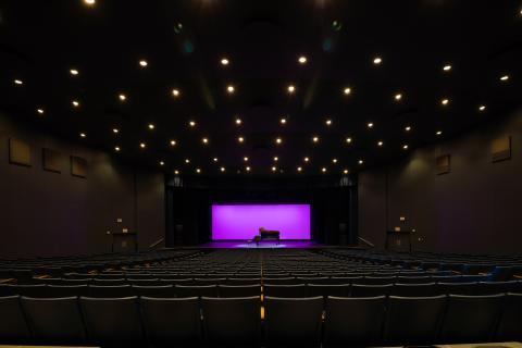 Campbell Hall view of stage from front of house